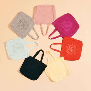 Tote bag en lin imprimé Tortue Pourpre vue de détail 1