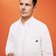 Camicia uomo in velluto tinta unita Off white dettagli vista 1