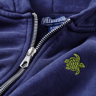 Felpa bambino con zip frontale e motivo Turtle applicato sul retro Blu marine dettagli vista 1