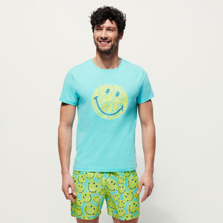 Men Cotton T-shirt Turtles Smiley - Vilebrequin x Smiley® Lazuli blue details view 2
