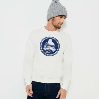 Men Cotton pullover Solid Off white details view 1