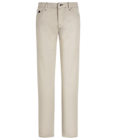 Men Linen and Cotton Pants Regular Fit Solid Hemp front view