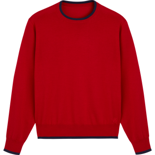Men Merino Wool Cashmere Silk Crewneck Sweater Moulin rouge Vorderansicht