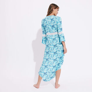 Robe femme Flowers Tie & Dye Bleu marine vue portée de dos