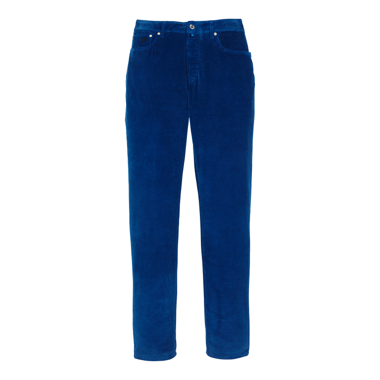 Pantalon En Velours Côtelé 5 Poches Homme 1500 Raies - Gbetta18 - Bleu