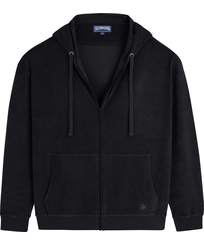 Solid Sweatshirt aus Frottee für Herren Schwarz Vorderansicht