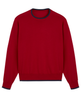 Men Merino Wool Cashmere Silk Crewneck Sweater Moulin rouge Vorderansicht