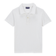 Polo bambino in spugna tinta unita Bianco vista frontale