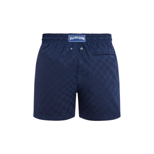 Bañador con estampado Turtle Monogram Jacquard para hombre Azul marino vista trasera