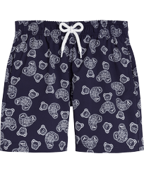 Boys Swim Trunks Stretch Teddy Bear- Vilebrequin x Palm Angels Navy front view