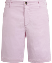 Men Tencel Cotton Bermuda Shorts Solid Tea pink front view