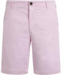 Men Tencel Bermuda Shorts Solid Tea pink front view