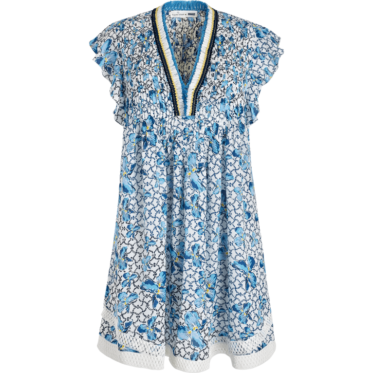 Minivestido Con Ribetes Encaje Iris Para Mujer - Vilebrequin X Poupette St Barth - Vestido - Sasha - Azul