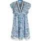 Women Mini Dress Iris Lace- Vilebrequin x Poupette St Barth Celeste vista frontal