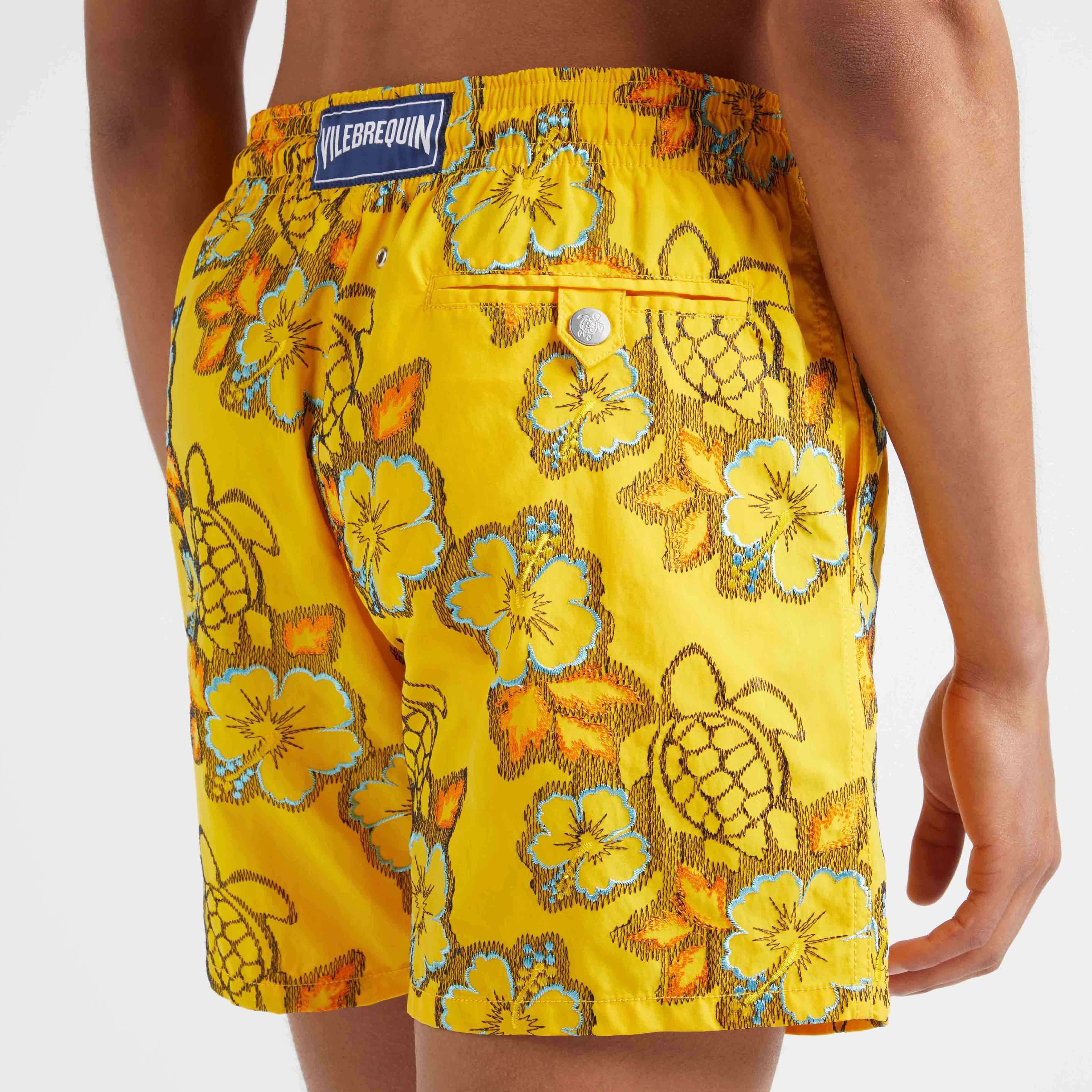 Men Swim Trunks Embroidered Hibiscus Limited Edition