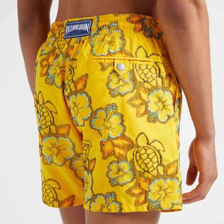 Men Swim Trunks Embroidered Hibiscus - Limited Edition Corn details view 2