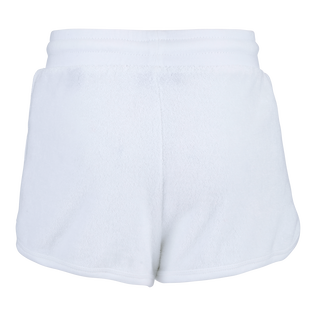 Girls Terry Short Solid White back view