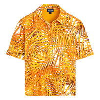 Polo en tejido de felpa con estampado Palm Leaves para hombre Mango vista frontal
