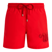 Maillot de bain homme brodé The Year Of The Snake Coquelicot vue de face