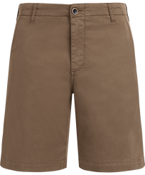 Men Tencel Bermuda Shorts Solid Haselnuss Vorderansicht