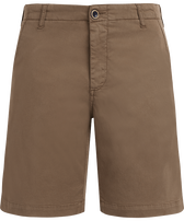 Men Tencel Bermuda Shorts Solid Haselnuss Vorderansicht