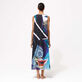 Women Sleeveless Maxi Dress Envoûtement - Vilebrequin x Deux Femmes Noires Purple blue back worn view