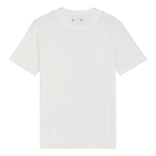 Camiseta de algodón orgánico de color liso para hombre Blanco tiza vista trasera