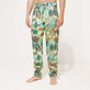 Pantalón de lino con estampado Jungle Rousseau para hombre Jengibre vista trasera desgastada