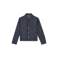 男士 Ronde des Tortues 提花轻盈牛仔夹克 Dark denim w1 正面图
