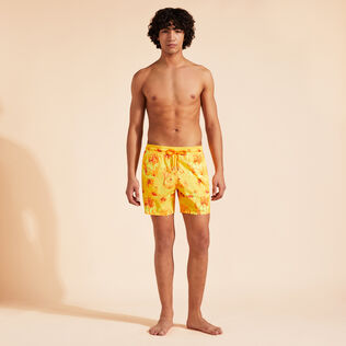 Men Ultra-Light and Packable Swim Shorts Toile de Jouy and Surf Corn front worn view