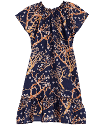 Robe en coton fille Sweet Blossom Bleu marine vue de face