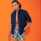 Men Flat Belt Stretch Swim Shorts Screen Turtles Lagoon details view 6