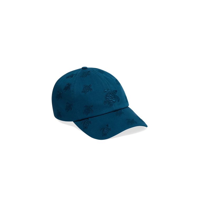 Vilebrequin Embroidered Cap Turtles All Over - Castle - Blue - Size OSFA