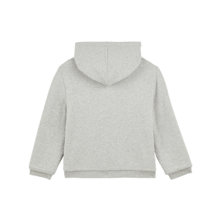 Kapuzenjacke mit gesticktem Logo für Kinder Graumeliert Rückansicht