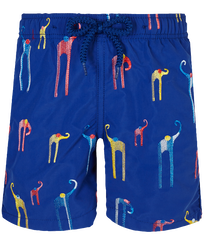 男童 Giaco 大象刺绣泳裤 Batik blue 正面图