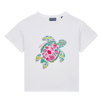 Camiseta con estampado Provencal Turtle para niña Blanco vista frontal