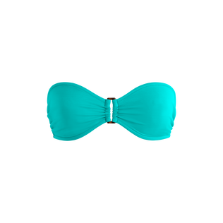 Haut de maillot de bain bandeau femme uni Vert disco vue de face
