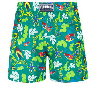 Men Swim Trunks Ultra-light and Packable Naive Fish Emerald back view