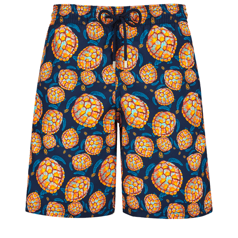 Men Long Swim Shorts Carapaces - Okoa - Blue