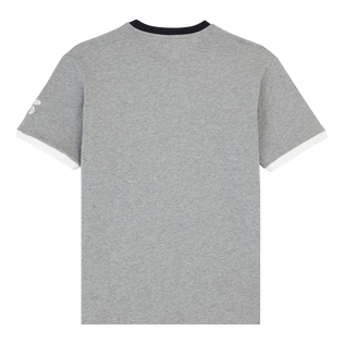 T-shirt uomo in cotone Yarn Dye Sail Grigio viola vista posteriore