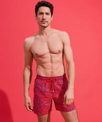 Men Swim Trunks Embroidered Raiatea - Limited Edition Poppy red front worn view