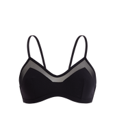 Haut de maillot de bain brassière femme uni Noir vue de face