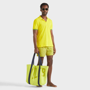 Polo en piqué coton organique homme uni Soleil vue de détail 1