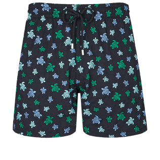 Micro Ronde Des Tortues Rainbow Badeshorts mit Stickerei für Herren – Limitierte Serie Schwarz Vorderansicht