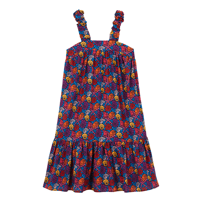 Girls Cotton Voile Dress Noumea Sea Shells - Dress - Gazelle - Blue - Size 14 - Vilebrequin