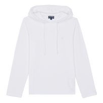 Camiseta de manga larga con capucha de tejido terry para hombre Blanco vista frontal