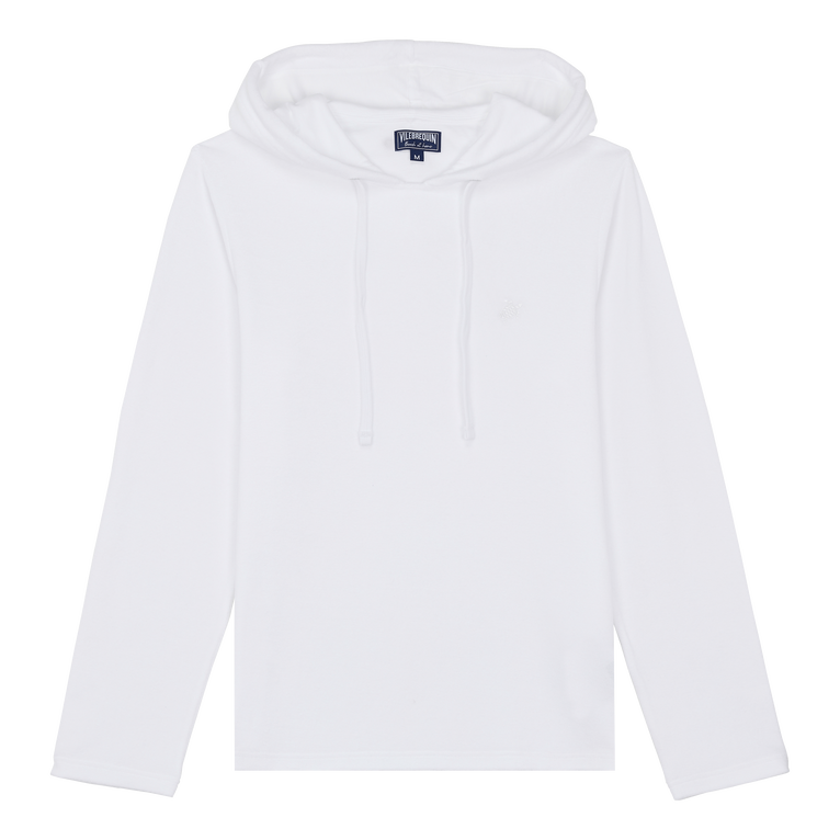 Men Terry Long-sleeves Hooded T-shirt - Therapy - White