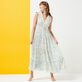 Women Maxi Dress Hidden Fishes - Vilebrequin x Poupette St Barth White front worn view