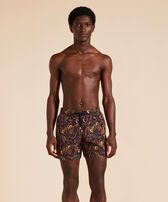 Men Swimwear Embroidered Camo Flowers - Limited Edition Navy 正面穿戴视图
