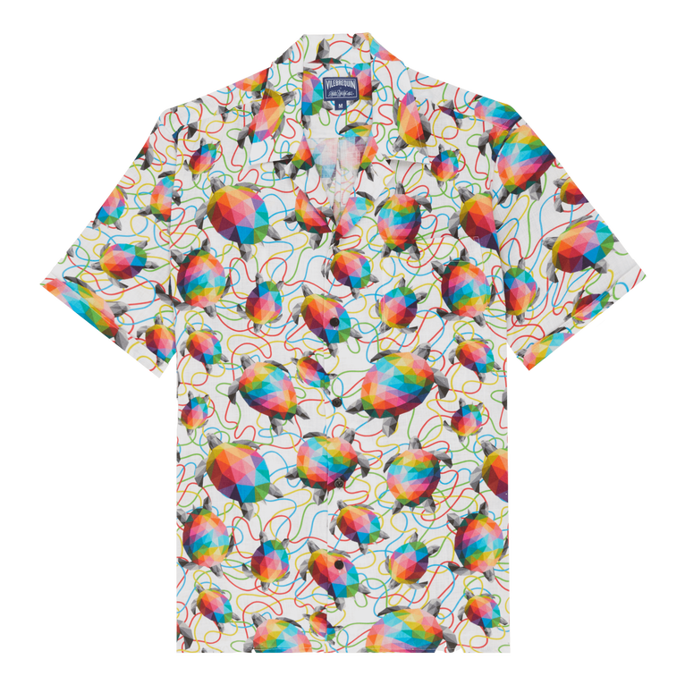 Men Linen Bowling Shirt Tortugas - Shirt - Charli - Multi